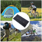 100W Solar Panel Kit IP67 Waterproof with DC 12V 24V 20A Controller Portable Solar Panel for RV Camper Vehicle Caravan