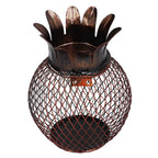 Wine Cork Container Iron Pineapple Shaped Wine Bottle Cork Storage Box Ornament for Home Bar Decoration
