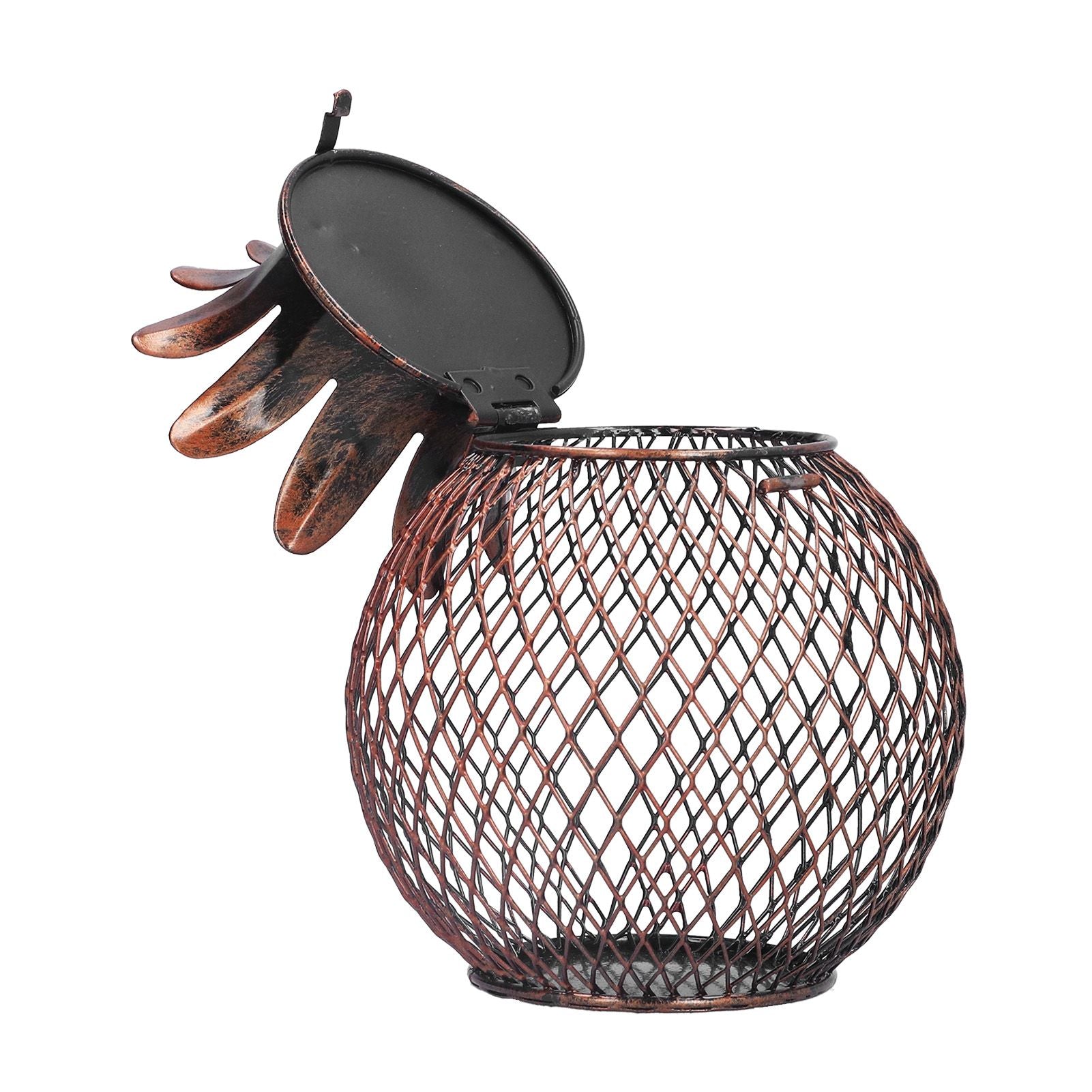 Wine Cork Container Iron Pineapple Shaped Wine Bottle Cork Storage Box Ornament for Home Bar Decoration