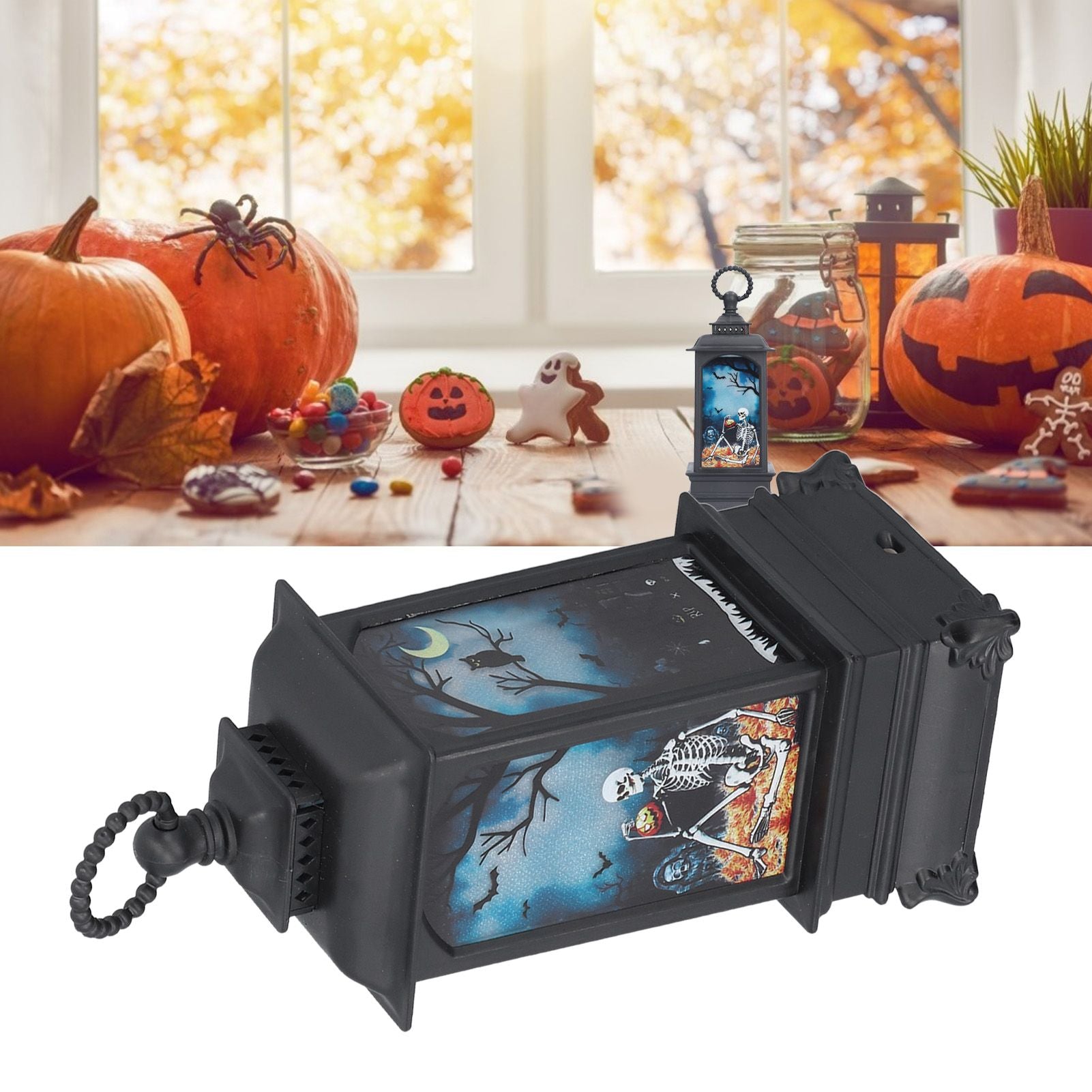 Halloween Lantern LED Flameless Exquisite Beautiful Vintage Battery Powered Halloween LampSkull