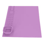 Silicone Painting Mat with Cup DIY Cultivate Artistic Talent Easy To Wipe Silicone Art Mat for Boys Girls Art Supplies Purple