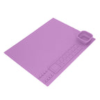 Silicone Painting Mat with Cup DIY Cultivate Artistic Talent Easy To Wipe Silicone Art Mat for Boys Girls Art Supplies Purple