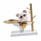Entryway Key Storage Ornament Cartoon Cute Entryway Key Holder Ornament with Tray for Home Bedroom Alluring Bear 31.5x15x27cm