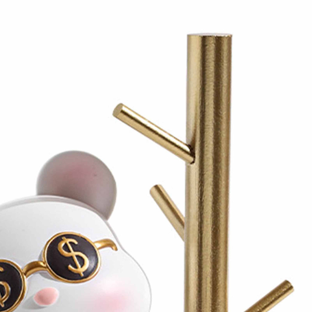 Entryway Key Storage Ornament Cartoon Cute Entryway Key Holder Ornament with Tray for Home Bedroom Alluring Bear 31.5x15x27cm