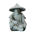 Fisherman Ornament Resin Unique Light Gray Old Man Fishing Statues for Rock Garden Ecological Fish Tank Micro Landscape