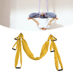 Aerial Yoga Swing Set Polyester Cotton Adjustable Improve Flexibility Yoga Hammock for Physical Exercise Yellow