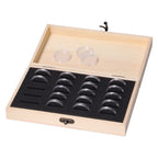 20 Grid Coin Collection Box Wooden Coin Protection Storage Box for Home Office Living Room