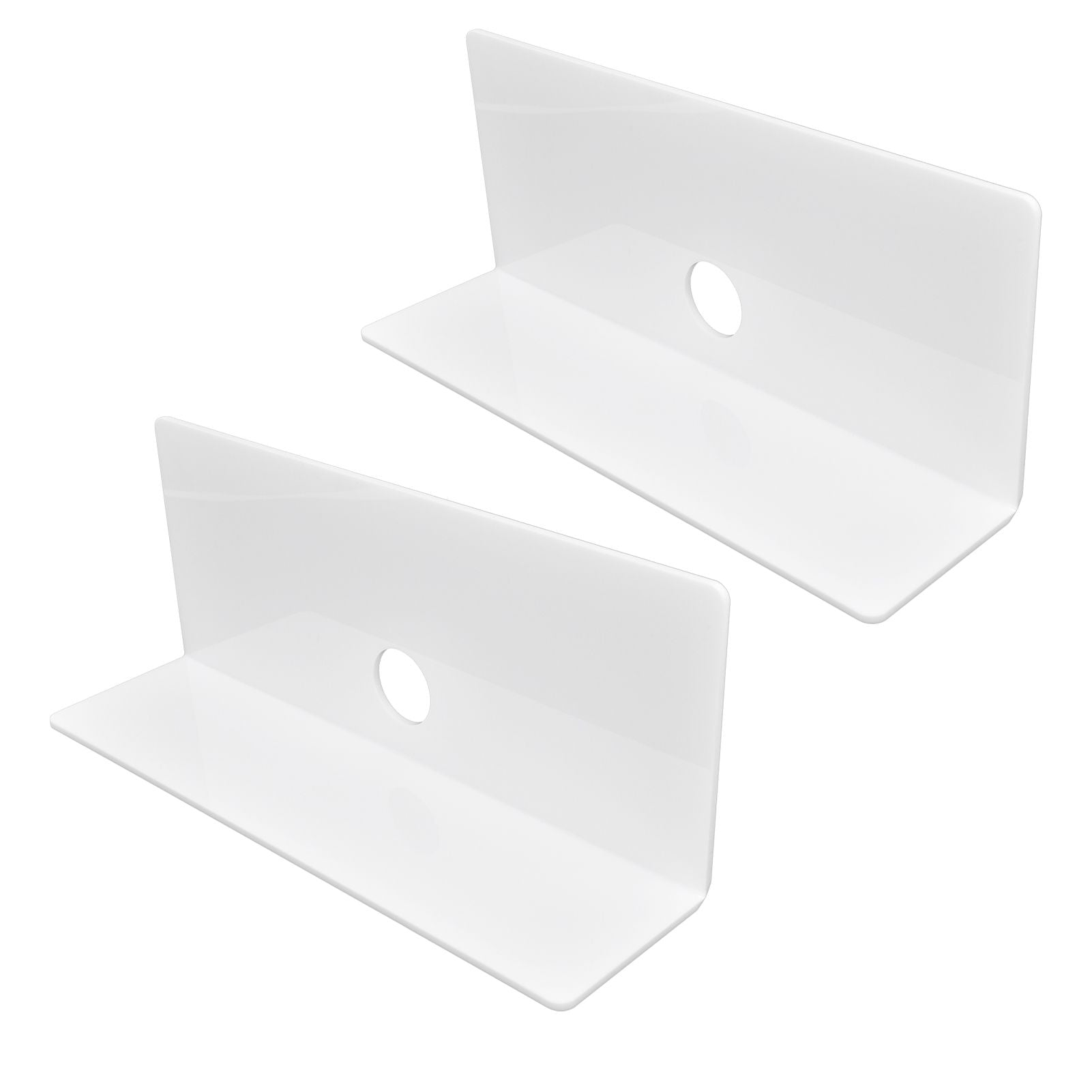 2Pcs Display Shelf Acrylic Perforation Free High Strength Wall Mount Shelf for Speaker Clock