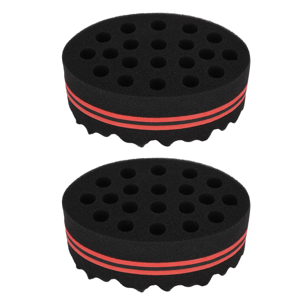 2PCS Double Sided Hair Curl Sponge 22 Hole Wavy Hair Sponge Brush Styling Tools for Home Salon