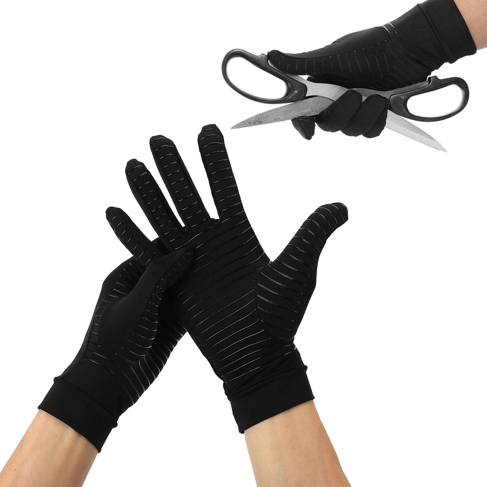 Arthritis Gloves Full Finger Copper Fiber Comfortable Soft Breathable Odorless Compression Gloves for Gaming CookingL