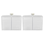 2Pcs Cotton Swab Holder Clear Durable Plastic Safe Widely Used Cotton Ball Organizer for Office Family Tabletop
