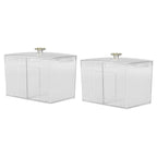 2Pcs Cotton Swab Holder Clear Durable Plastic Safe Widely Used Cotton Ball Organizer for Office Family Tabletop
