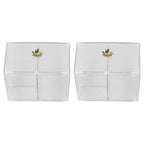 2Pcs Cotton Swab Holder Clear Durable Plastic Safe Widely Used Cotton Ball Organizer for Office Family Tabletop
