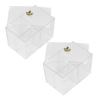 2Pcs Cotton Swab Holder Clear Durable Plastic Safe Widely Used Cotton Ball Organizer for Office Family Tabletop