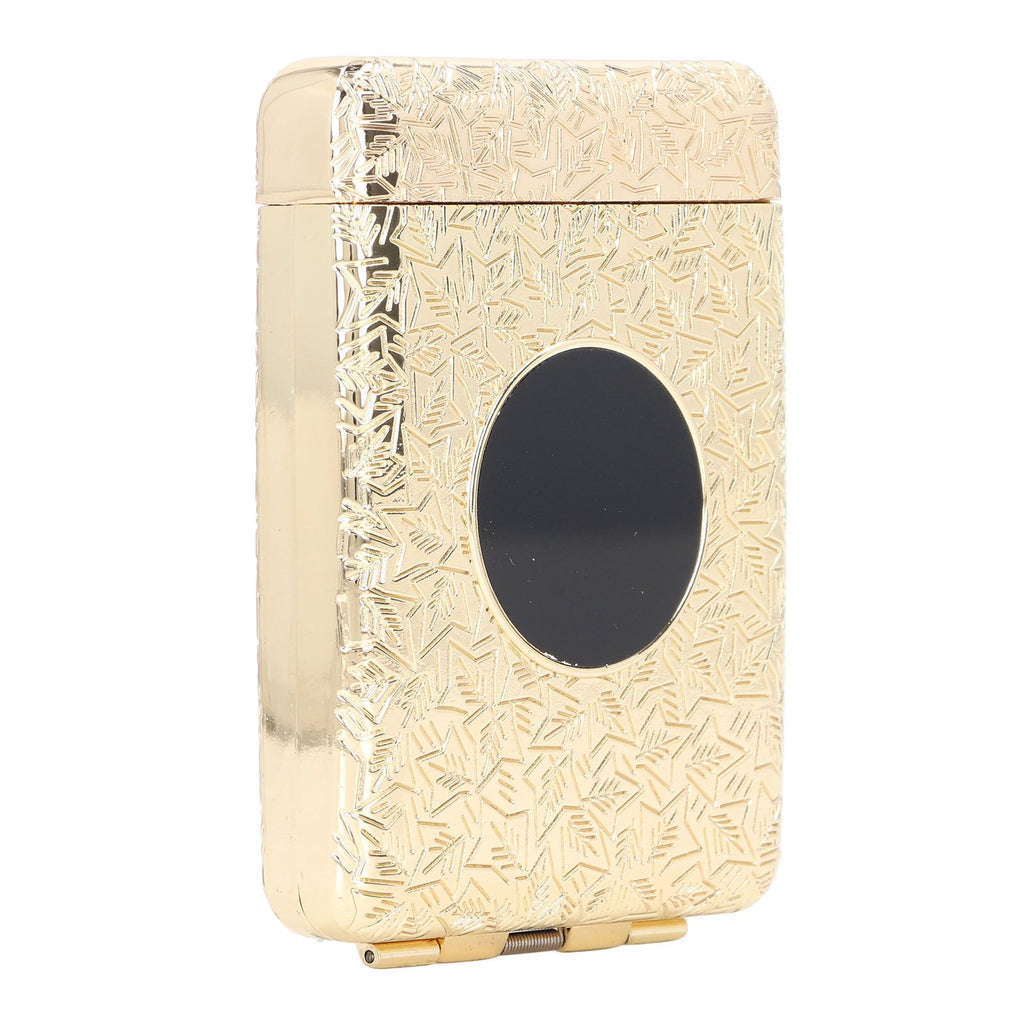 Retro Metal Cigarette Case Box 16 Capacity 3 Open Cigarette Case for Women Men Vintage Relief Pattern Gold