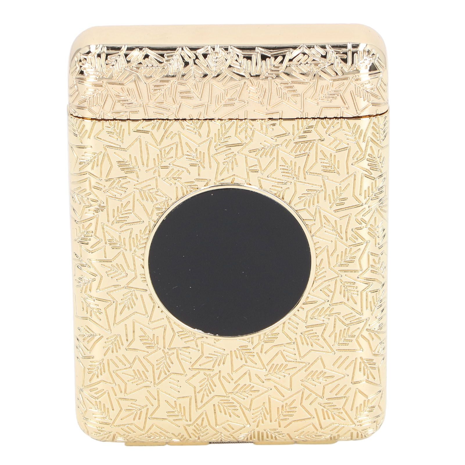Retro Metal Cigarette Case Box 16 Capacity 3 Open Cigarette Case for Women Men Vintage Relief Pattern Gold