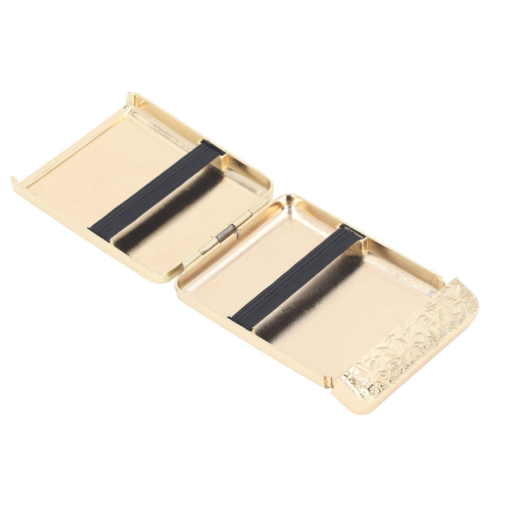 Retro Metal Cigarette Case Box 16 Capacity 3 Open Cigarette Case for Women Men Vintage Relief Pattern Gold