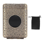 Retro Metal Cigarette Case Box 16 Capacity 3 Open Cigarette Case for Women Men Vintage Relief Pattern Bronze