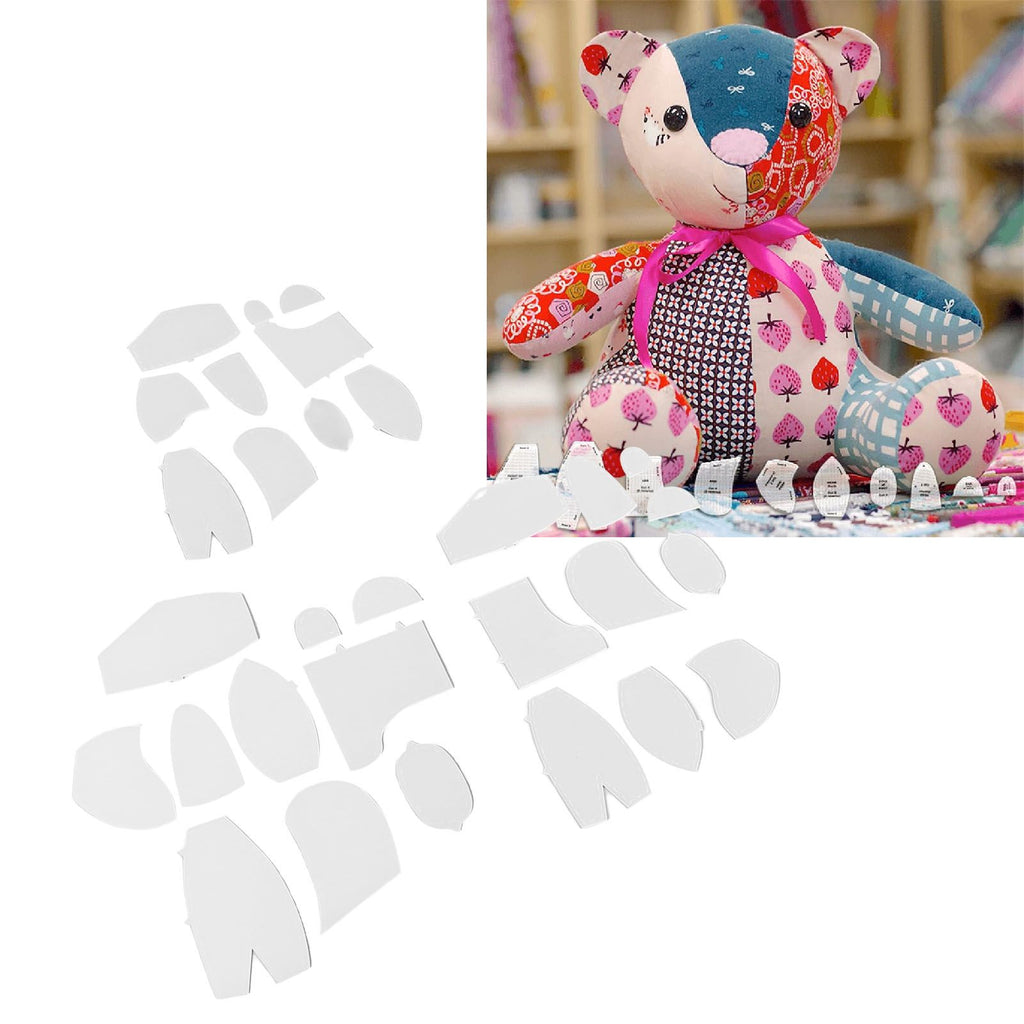 30 Pcs Memory Bear Template Ruler Set Memory Bear Sewing Patterns Template for Beginner Sewing