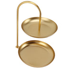 Dessert Rack Fruit Stand Round 2 Tier Iron Display Holder for Party Wedding Birthday Home Gold