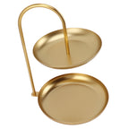 Dessert Rack Fruit Stand Round 2 Tier Iron Display Holder for Party Wedding Birthday Home Gold