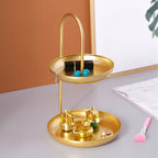 Dessert Rack Fruit Stand Round 2 Tier Iron Display Holder for Party Wedding Birthday Home Gold