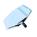 Travel Umbrella Sun Rain 3 Fold 8 Ribs Button Operation Light Weight Umbrella for Women Girl Daily Men Light Blue