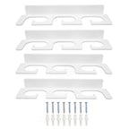 4Pcs Fishing Rod Holder Rugged Space Saving Stylish Holding 6 Rods Wall Mounted Fishing Pole Rack for Indoor Outdoor White
