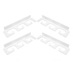 4Pcs Fishing Rod Holder Rugged Space Saving Stylish Holding 6 Rods Wall Mounted Fishing Pole Rack for Indoor Outdoor White