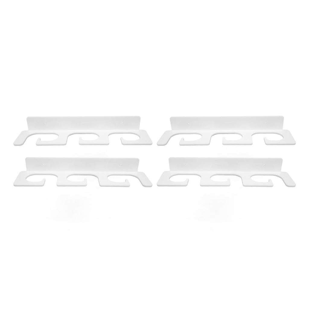 4Pcs Fishing Rod Holder Rugged Space Saving Stylish Holding 6 Rods Wall Mounted Fishing Pole Rack for Indoor Outdoor White