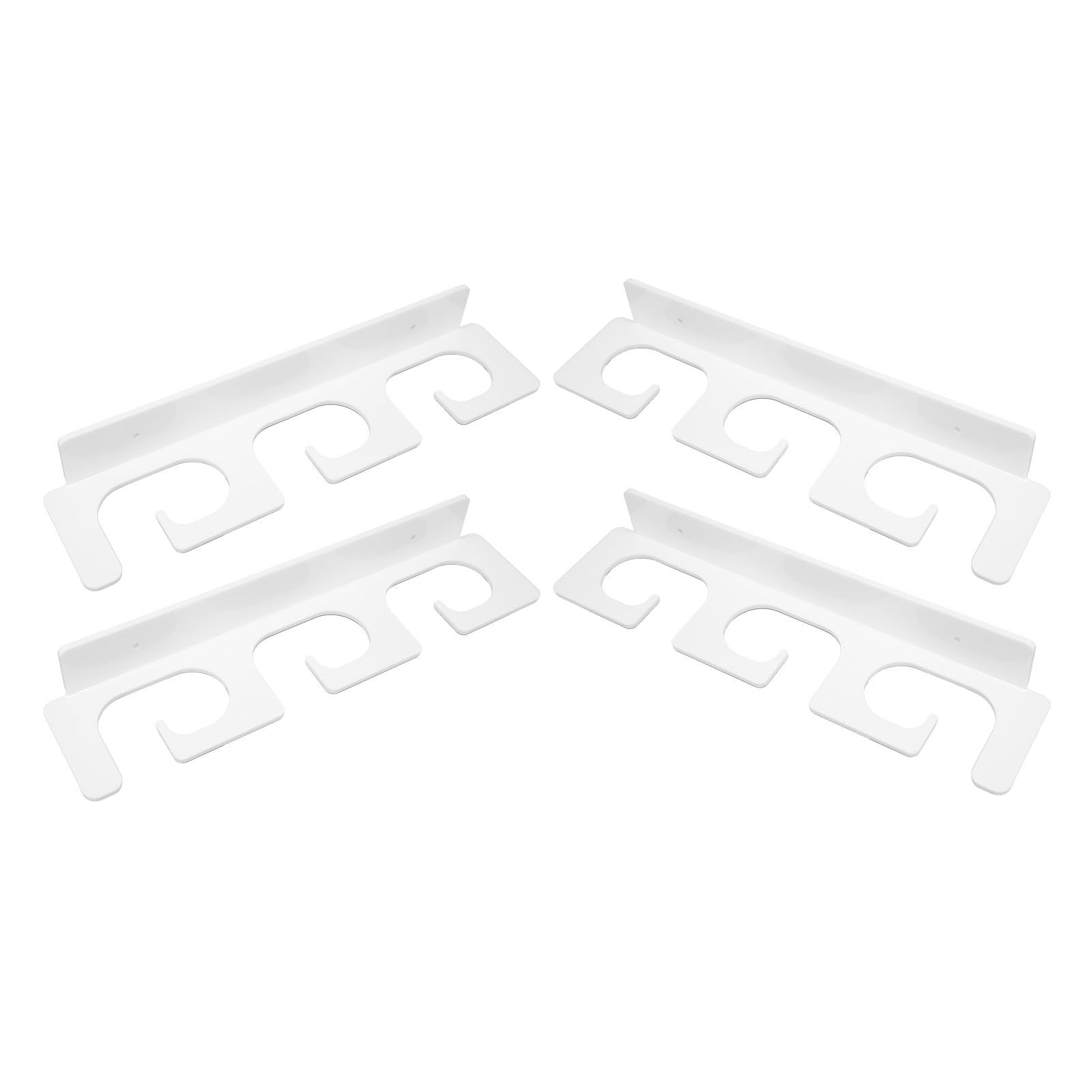 4Pcs Fishing Rod Holder Rugged Space Saving Stylish Holding 6 Rods Wall Mounted Fishing Pole Rack for Indoor Outdoor White