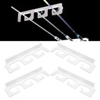 4Pcs Fishing Rod Holder Rugged Space Saving Stylish Holding 6 Rods Wall Mounted Fishing Pole Rack for Indoor Outdoor White