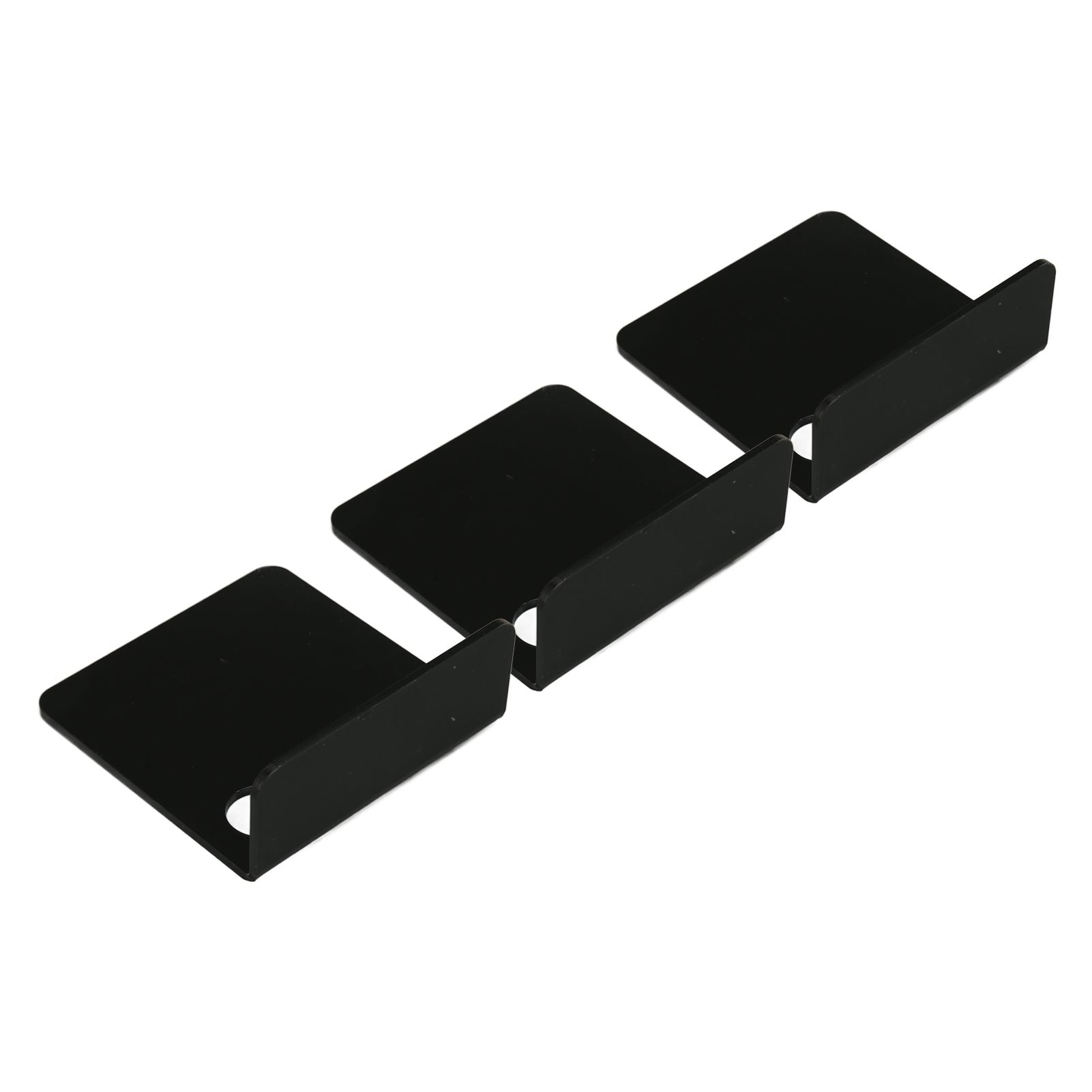 3 PCS Small Security Cameras Wall Shelf with 6 Cable Clips 10PCS Tapes Acrylic Waterproof Drill Free Adhesive Floating Shelf for Speakers Black