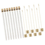 8Pack Wine Bottle Torch Kit Long Life Torch Wicks Brass Torch Wick Holders Caps Wine Bottle Torch for Garden Patio