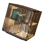 Cup Storage Rack Dustproof Stackable Plastic Clear Cup Organizer Box for Cabinet Desktop Medium Black