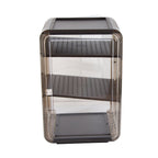 Cup Storage Rack Dustproof Stackable Plastic Clear Cup Organizer Box for Cabinet Desktop Large Black