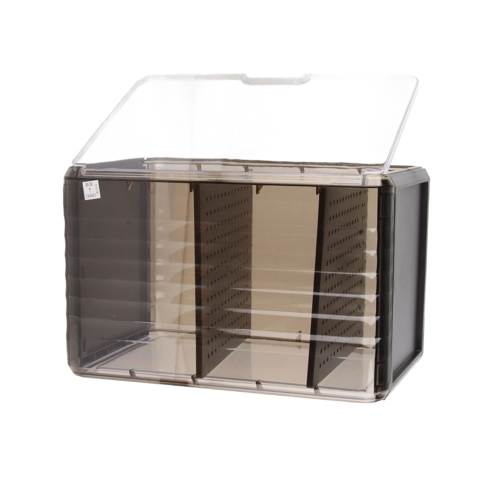 Cup Storage Rack Dustproof Stackable Plastic Clear Cup Organizer Box for Cabinet Desktop Large Black
