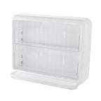 Wall Mounted Coffee Capsule Holder Clear Acrylic Compact Tea Bag Storage Rack for Office S One Layer Without Grid + One Layer with Three Compartments