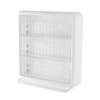 Wall Mounted Coffee Capsule Holder Clear Acrylic Compact Tea Bag Storage Rack for Office L Two Layer Without Grids + One Layer with Three Compartments