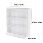 Wall Mounted Coffee Capsule Holder Clear Acrylic Compact Tea Bag Storage Rack for Office L Two Layer Without Grids + One Layer with Three Compartments
