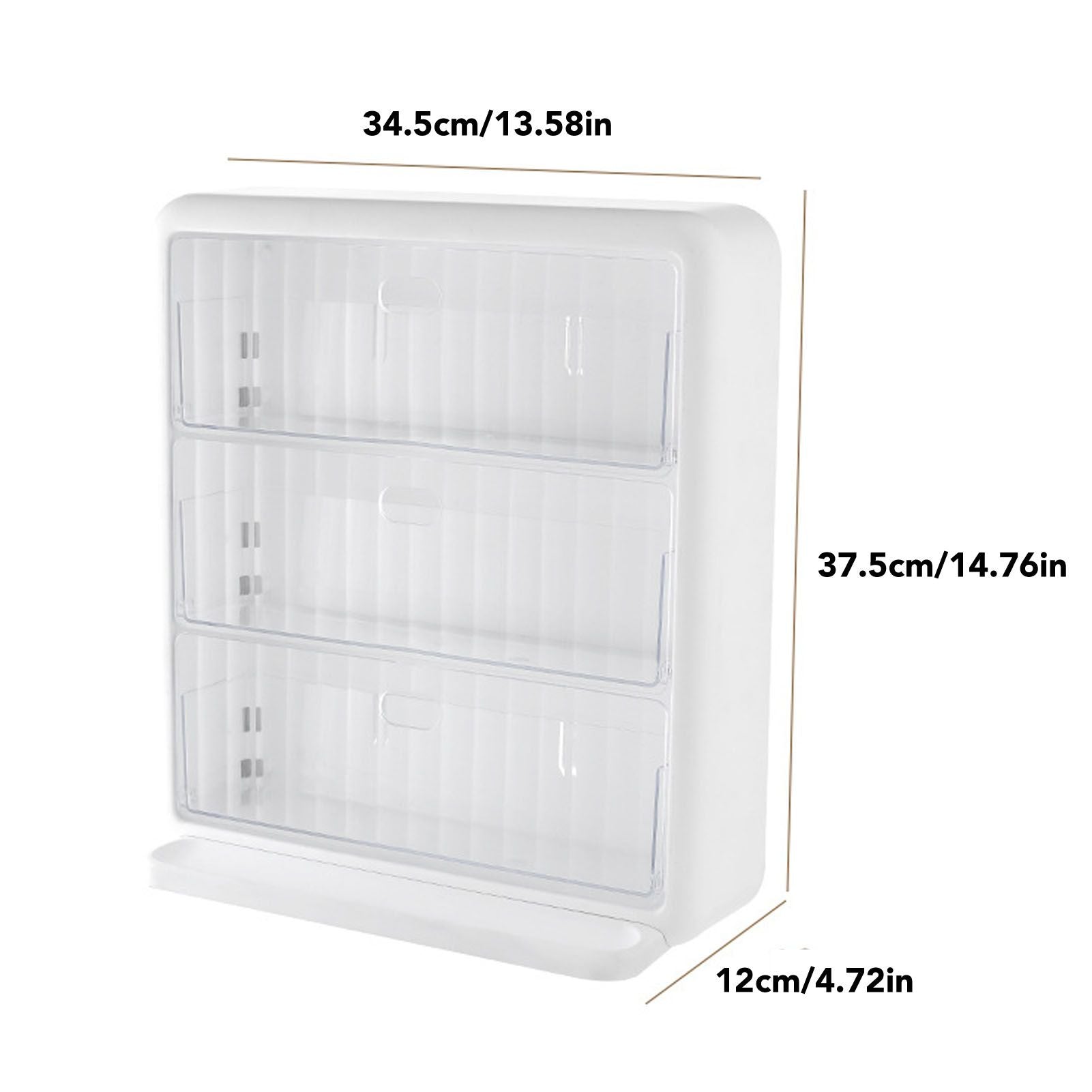 Wall Mounted Coffee Capsule Holder Clear Acrylic Compact Tea Bag Storage Rack for Office L Two Layer Without Grids + One Layer with Three Compartments