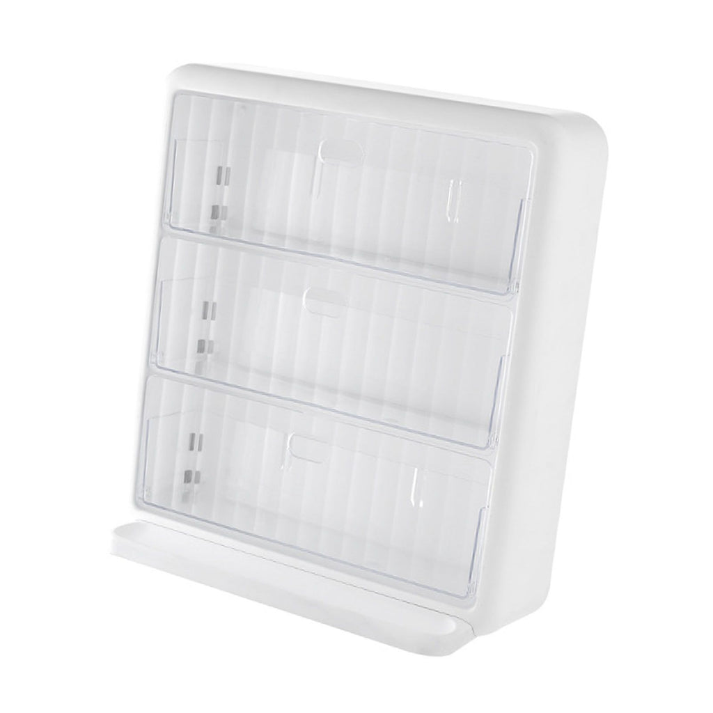 Wall Mounted Coffee Capsule Holder Clear Acrylic Compact Tea Bag Storage Rack for Office L Two Layer Without Grids + One Layer with Three Compartments