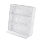 Wall Mounted Coffee Capsule Holder Clear Acrylic Compact Tea Bag Storage Rack for Office L Two Layer Without Grids + One Layer with Three Compartments