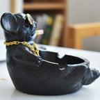 Cartoon Animal Ashtray Household Innovative Decorative Bully Dog Ashtray for Living Room Black