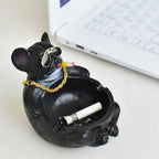 Cartoon Animal Ashtray Household Innovative Decorative Bully Dog Ashtray for Living Room Black