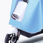 Electric Motorcycle Rain Cape Extended Full Body with Helmet Rainstorm Proof for Mobility Scooter Bicycle Cycling Sky Blue XXXXL