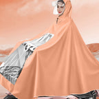 Electric Motorcycle Rain Cape Extended Full Body with Helmet Rainstorm Proof for Mobility Scooter Bicycle Cycling Orange XXXXL