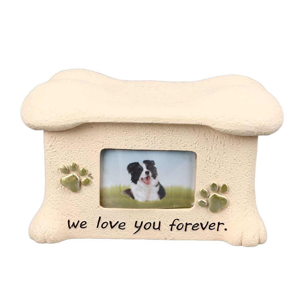 Pet Memorial Urns for Dog Ashes Pet Urns Box Dog Ashes Keepsake Box Dog Urn With 2 Paws Photo Display Bone Shaped Lid