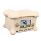 Pet Memorial Urns for Dog Ashes Pet Urns Box Dog Ashes Keepsake Box Dog Urn With 2 Paws Photo Display Bone Shaped Lid