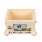 Pet Memorial Urns for Dog Ashes Pet Urns Box Dog Ashes Keepsake Box Dog Urn With 2 Paws Photo Display Bone Shaped Lid